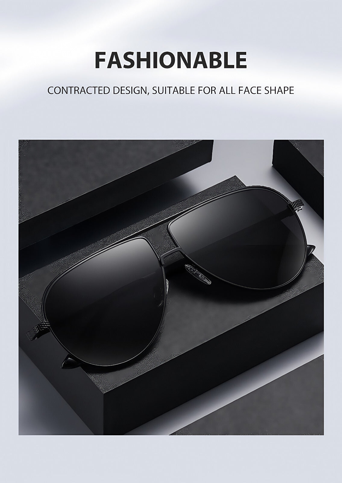Men Flexible Temples Polarized Aviator Double Beam Anti-Glare Driving Sunglasses # JS8540