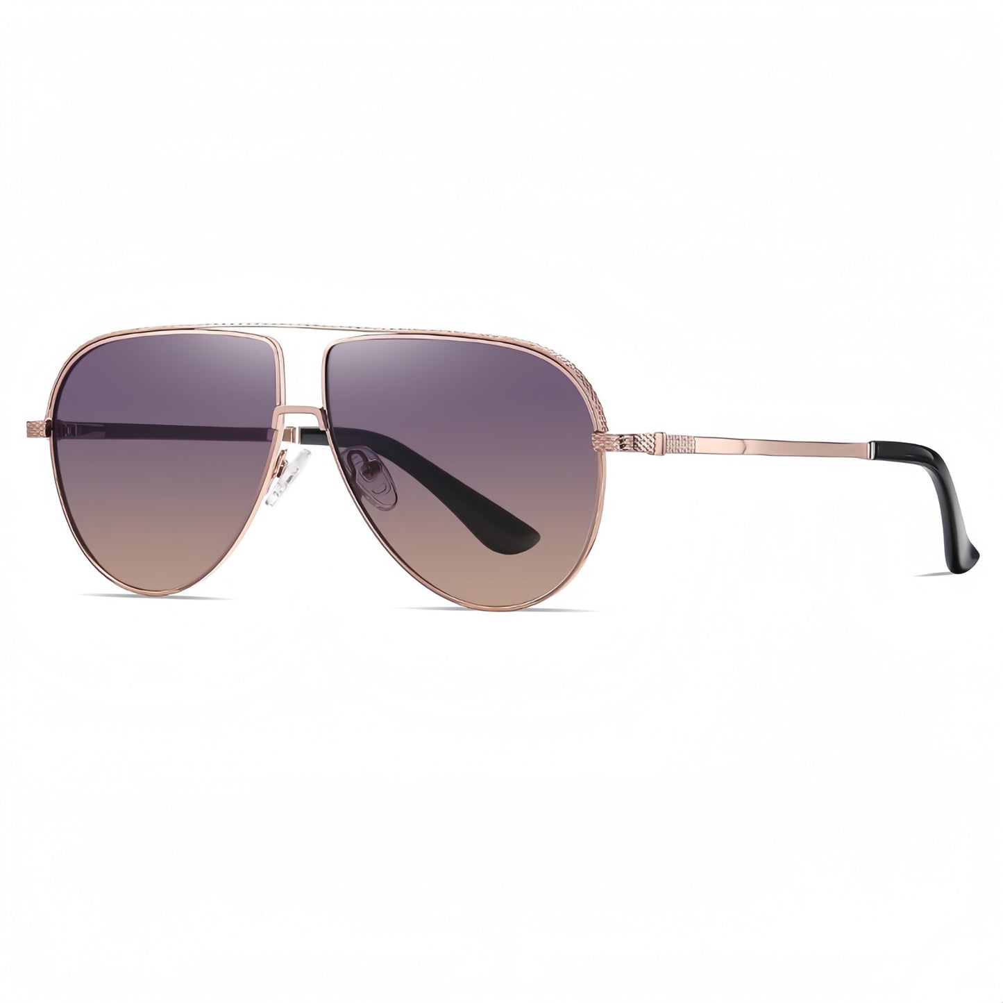Men Flexible Temples Polarized Aviator Double Beam Anti-Glare Driving Sunglasses # JS8540