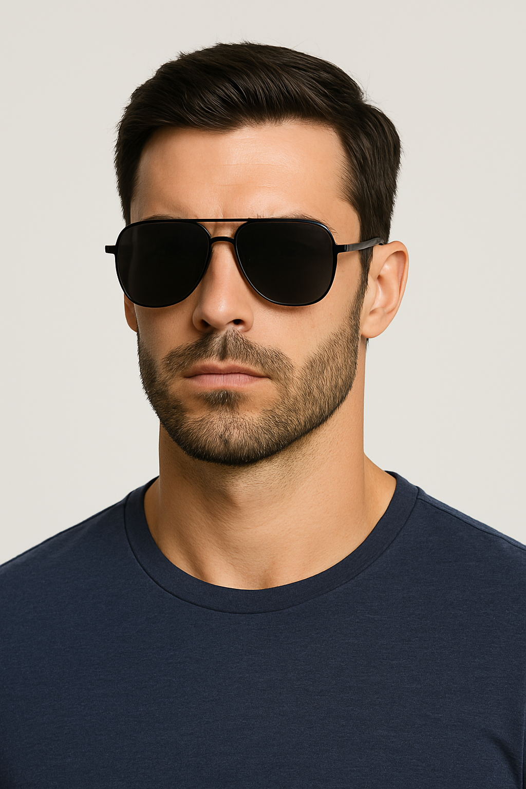 Men Flexible Temples Polarized Aviator Double Beam Anti-Glare Driving Sunglasses # JS8540
