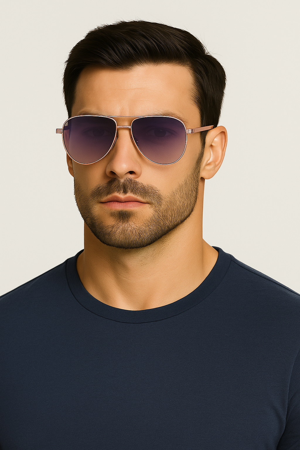 Men Flexible Temples Polarized Aviator Double Beam Anti-Glare Driving Sunglasses # JS8540