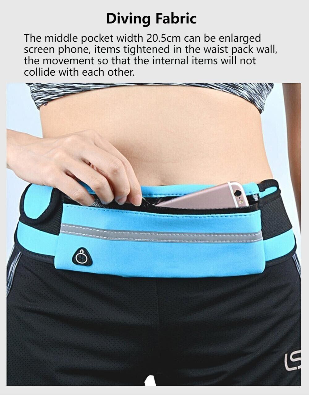 Waterproof Sports Wallet Running Pack Travel Waist Bags Money Zip Belt Pouch