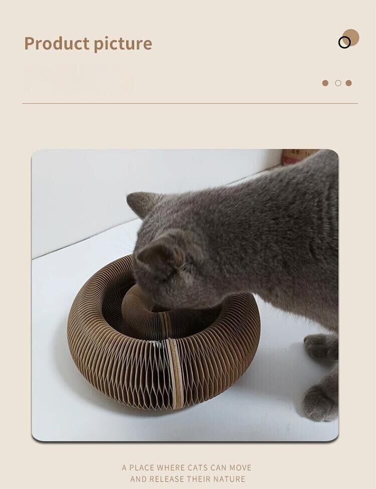 Honeycomb Paper Accordion Turntable Scratch Board Cat Toy Pet Vocal Bell Ball