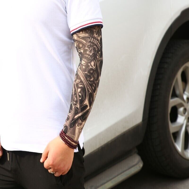 Sunscreen Tatto Arm Stretch Sleeves UV Sun Protect Covers Outdoor Sports Cooling