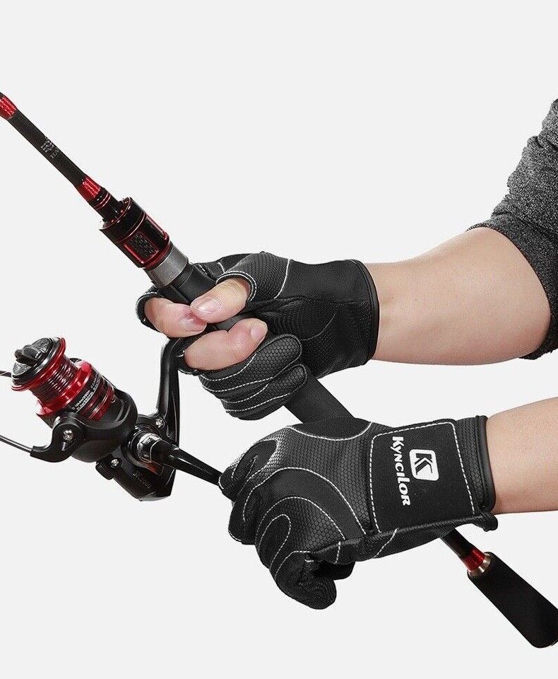 Anti-Slip 3 Finger Cut Fingerless M L XL Hunting Hiking Shooting Fishing Gloves