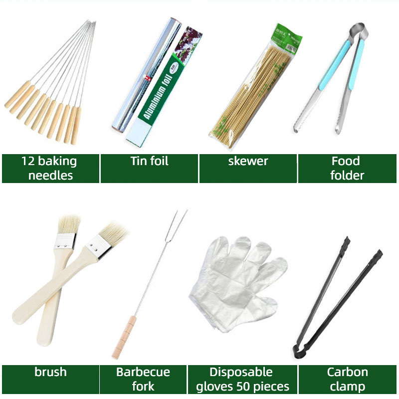 Convenient Affordable Barbecue Tool Set Barbecue Oven Accessories 8 Pcs Set