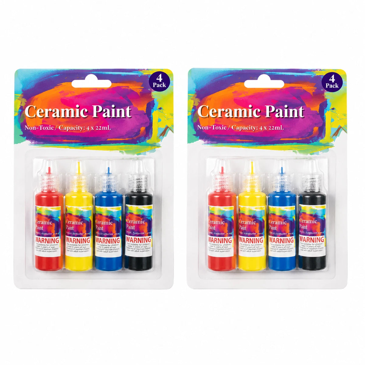 2 Pack Ceramic Paint Set 22ml Permanent Porcelain Mug Glass DIY Craft Art Colour