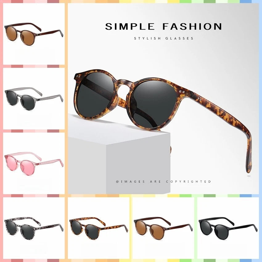 Women Lightweight Polarized Beach Round Driving Sunglasses UV400 Anti-Glare Lens # 3331