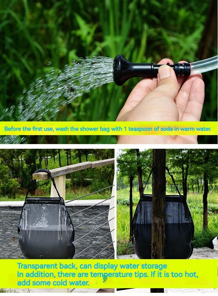 Outdoor 20L Solar Energy Gather Heat Bath Bag Portable Shower Bag Camping Shower