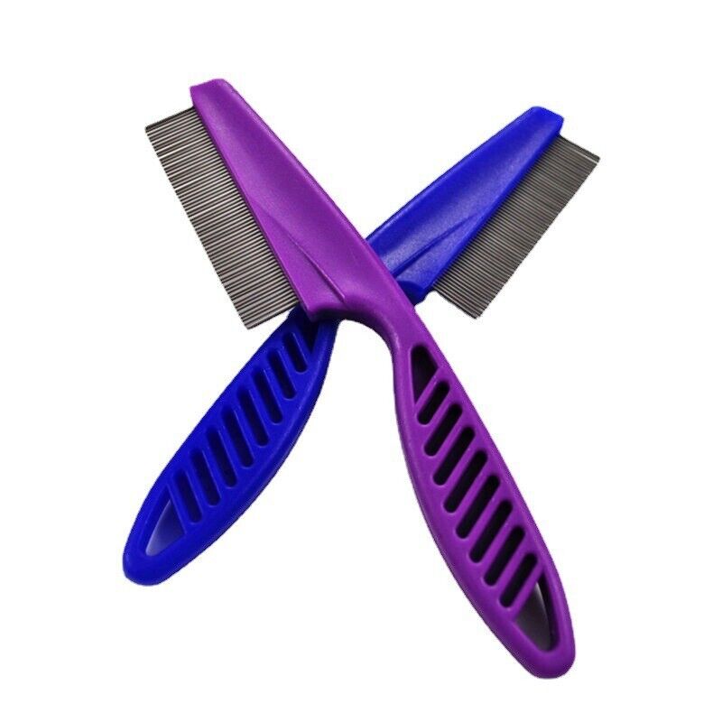 Pet Dog Encrypted Clean Flea Lice Removal Comb Hair Shedding Comb Steel Pin Comb