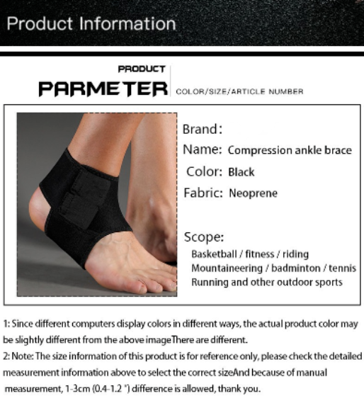 Anti-sprain Ankle Brace Thin Compression Fitness Sports Protection Bandage
