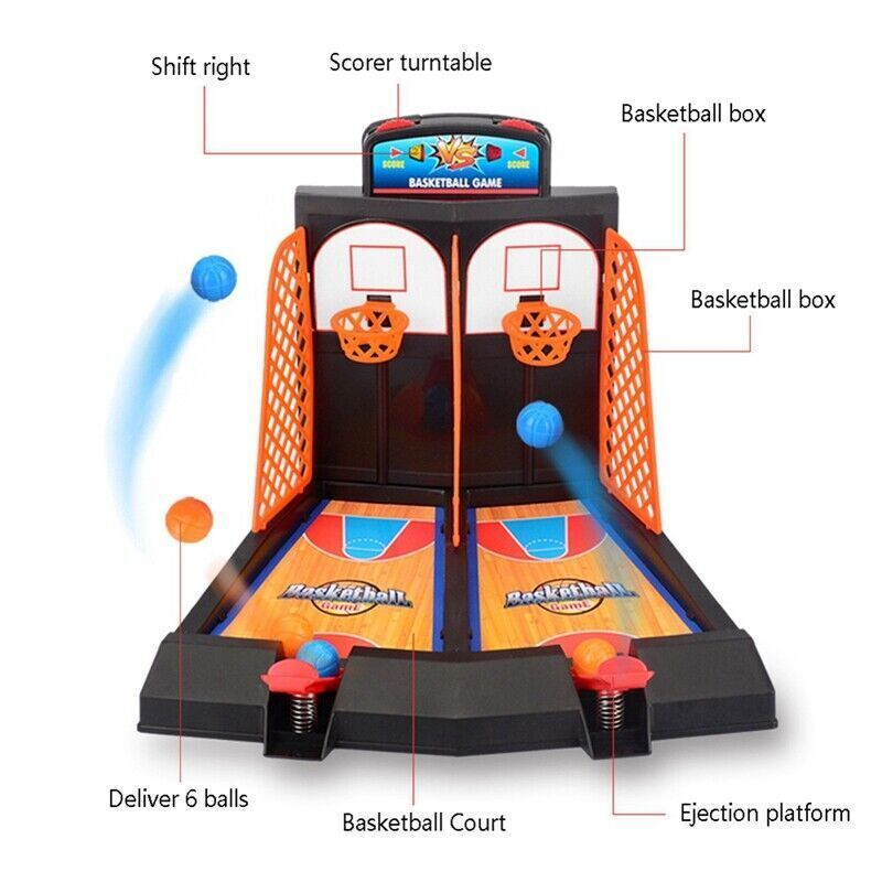 Mini Basketball Shooting Game Toy Desktop Indoor Table Games Set Kids Boys Gift