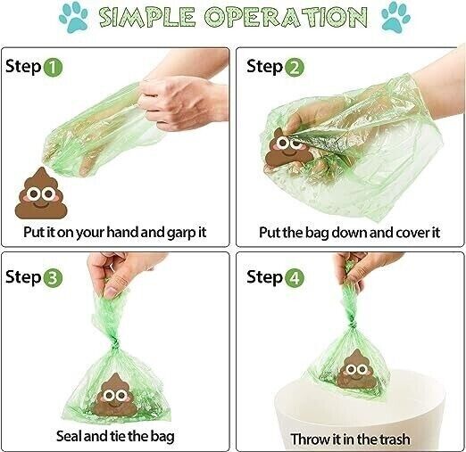 Pet Poop Bag Dispenser With LED Flashlight Waste Disposable Clean Poo Holder