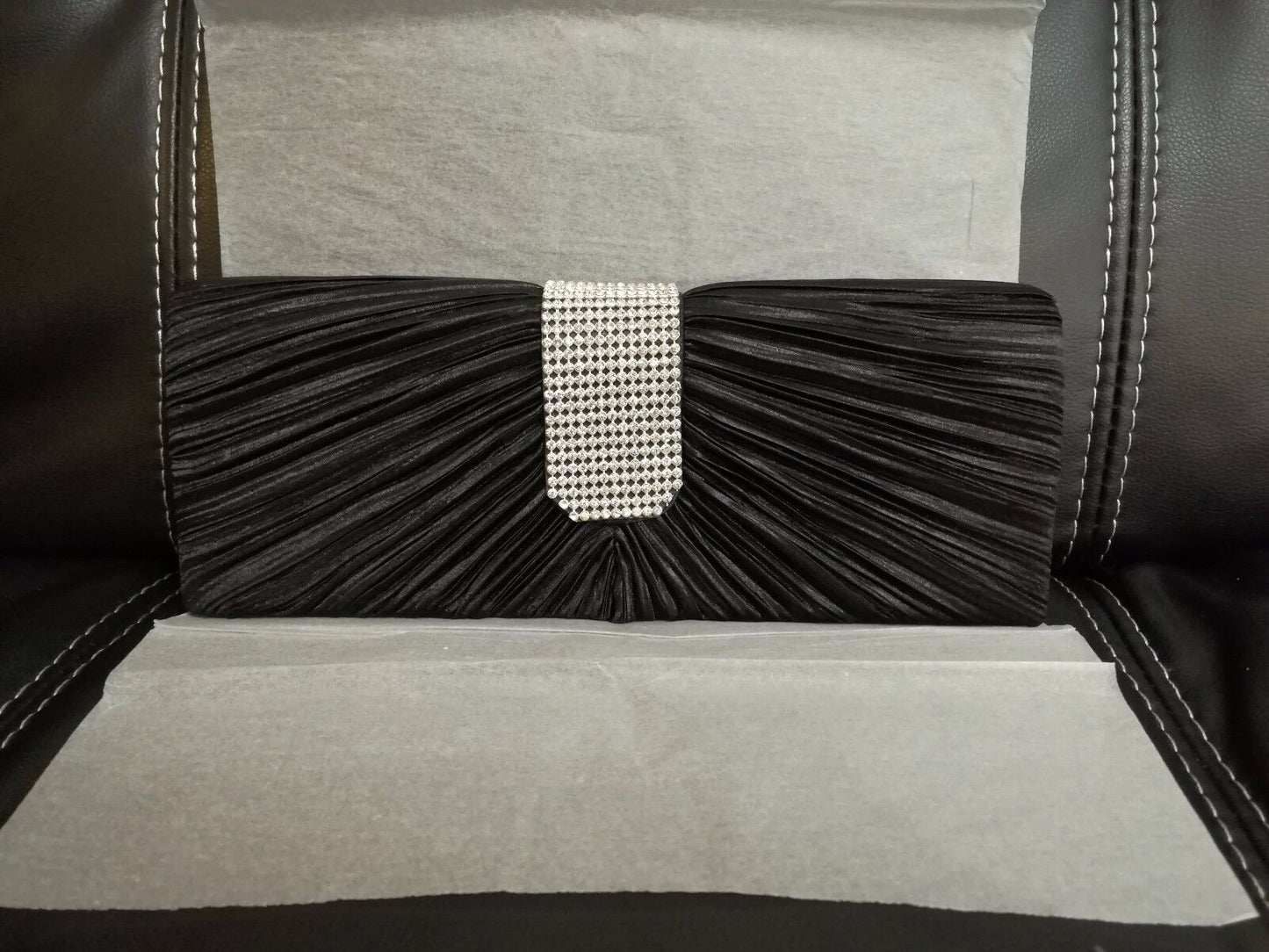 BRAND NEW Shining Satin Ladies Evening Clutch Bag Wedding Bridal Chain Handbag