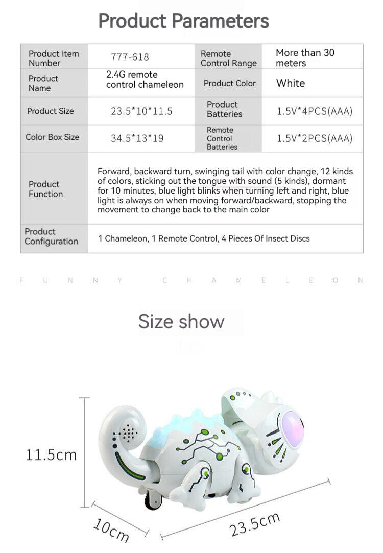 Remote Control Chameleon with Sound Effect Intelligent Machine Pet Creative Toy