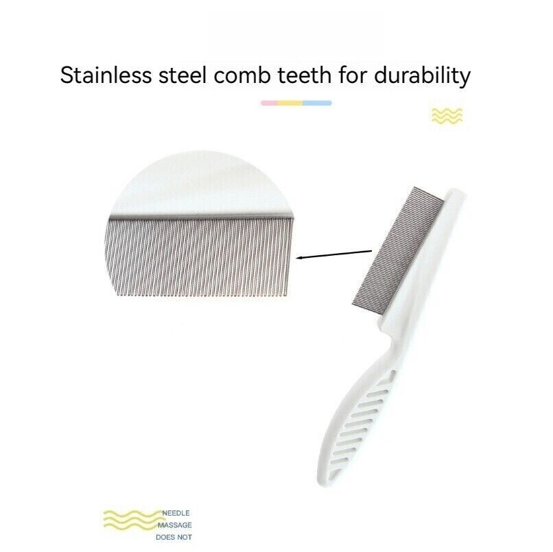 Pet Dog Encrypted Clean Flea Lice Removal Comb Hair Shedding Comb Steel Pin Comb