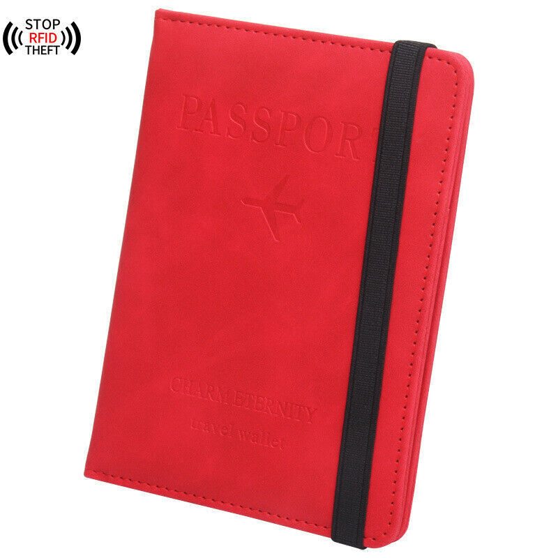 Anti-Magnetic Passport Wallet Holder RFID Blocking Slim ID Card Case Cover PU