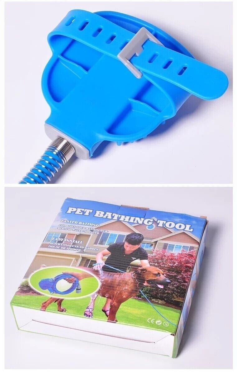 Adjustable Pet Bathing Tool Silicone Bath Brush Spraying Water Massage Hair