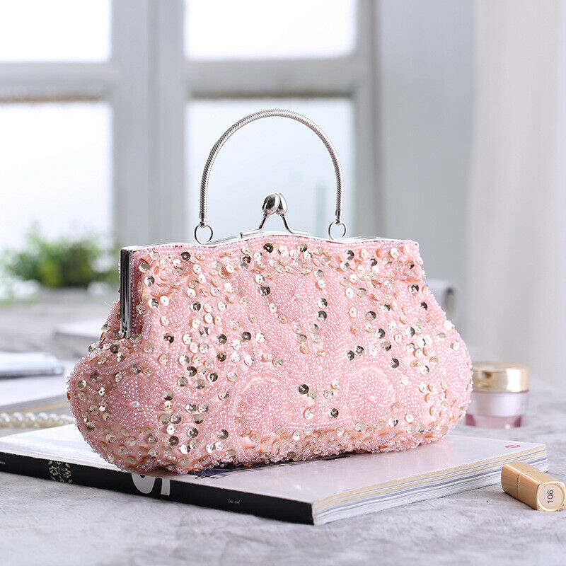 Women Fashion Glitter Party Bridal Bag Wedding Handbag Prom Evening Clutch