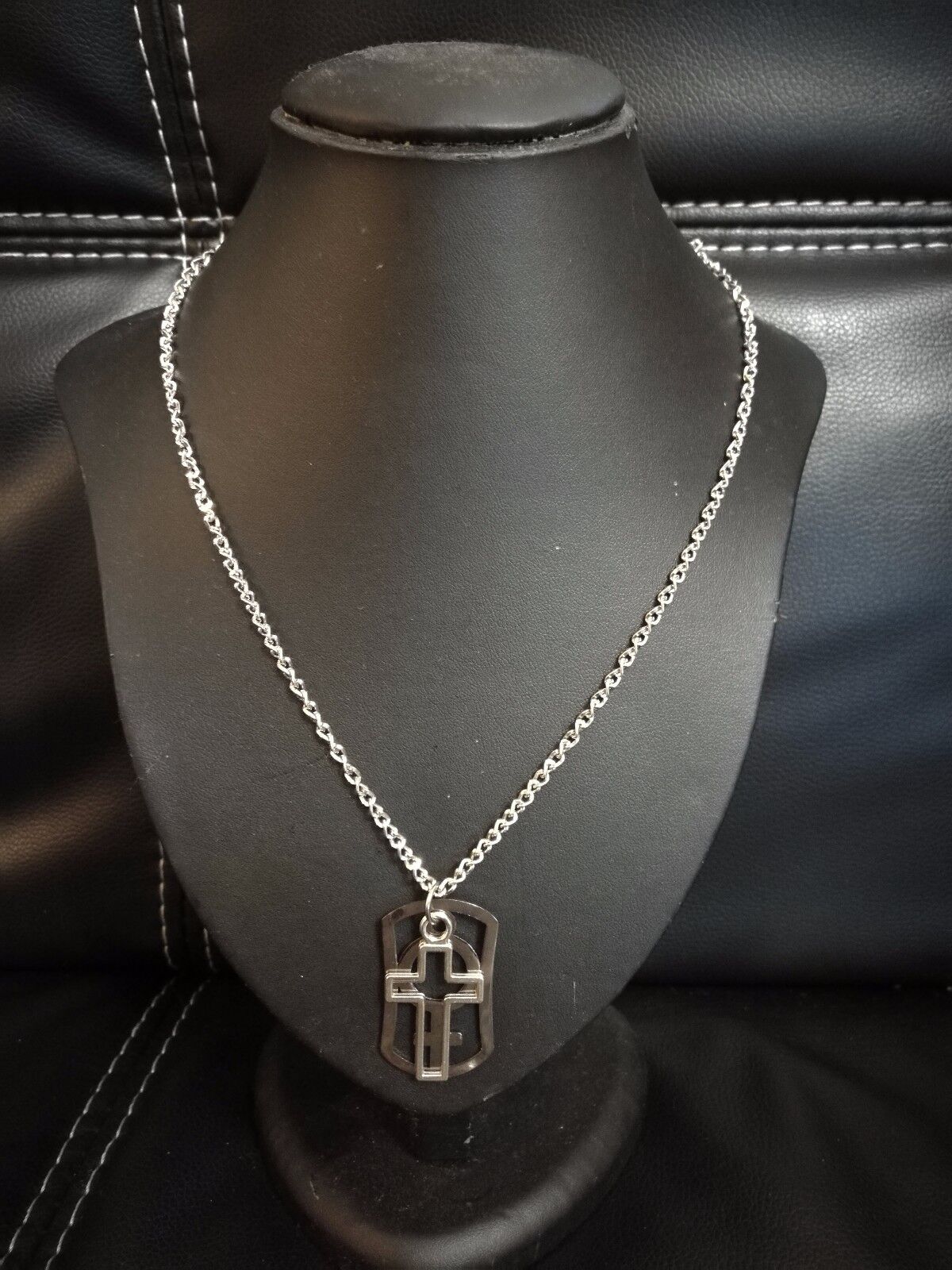 New UNISEX Rhinestone Chain Crystal Necklace Pendant CROSS Fashion Jewelry