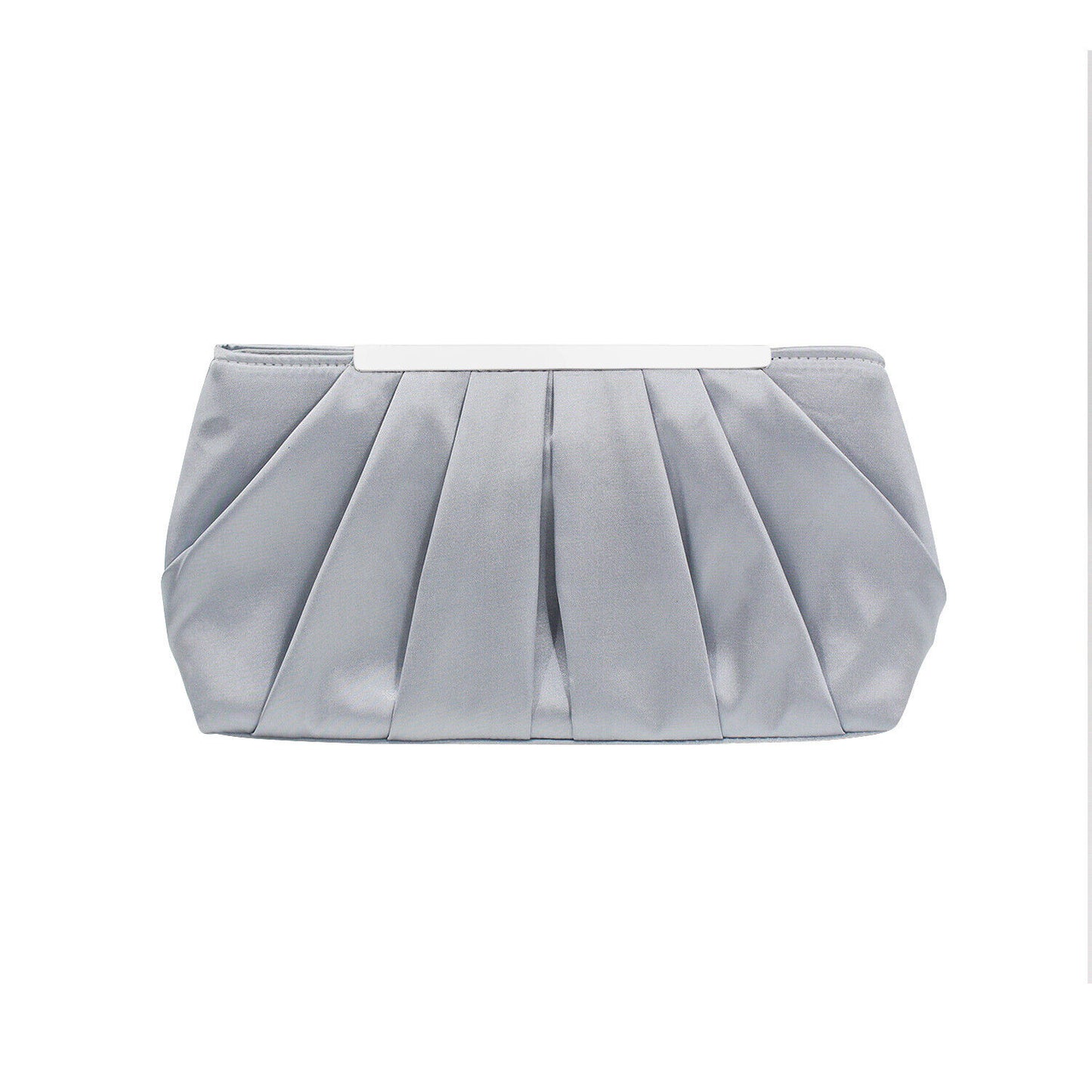 NEW Plain Satin Ladies Evening Clutch Bag Wedding Bridal Chain Handbag