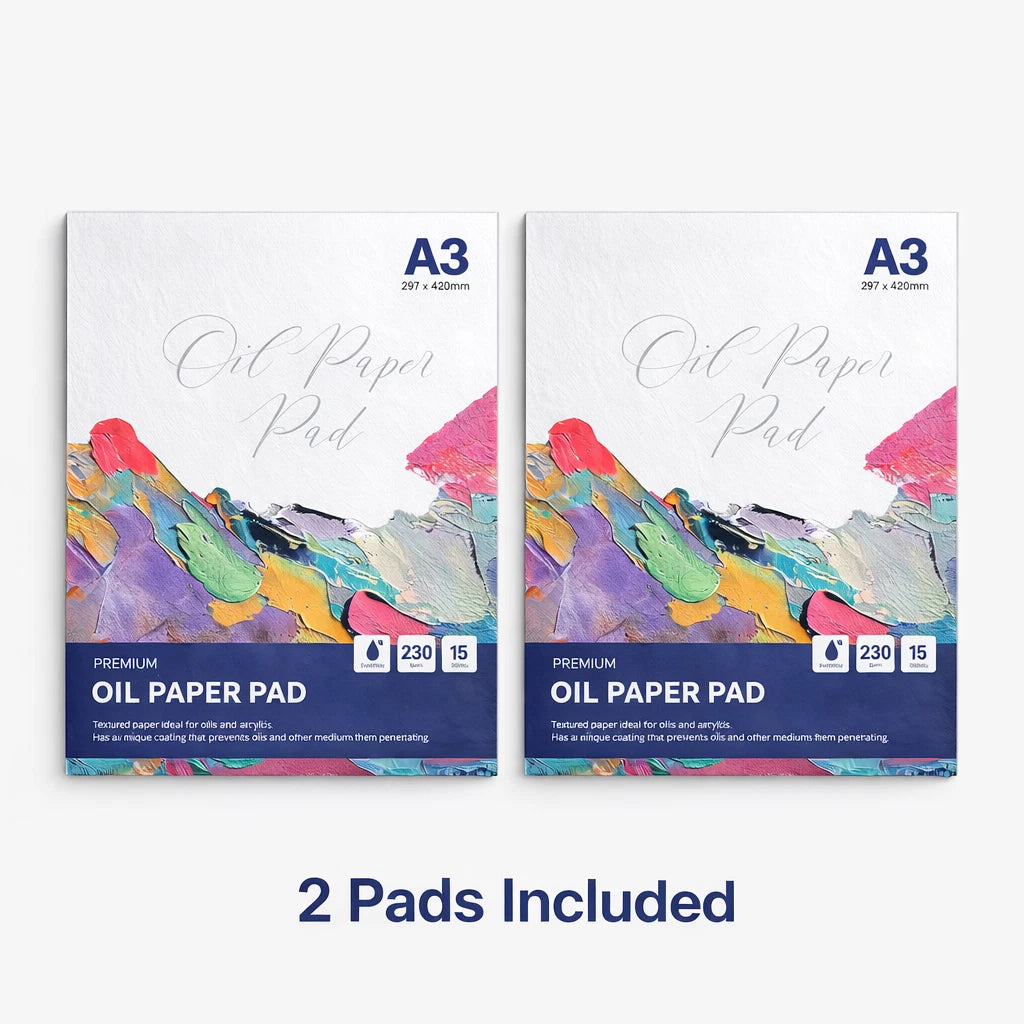 Oil Paper Pad A4 A3 Artist Painting Sketch Pad 15 Sheets 230gsm Art Works 2 Pack