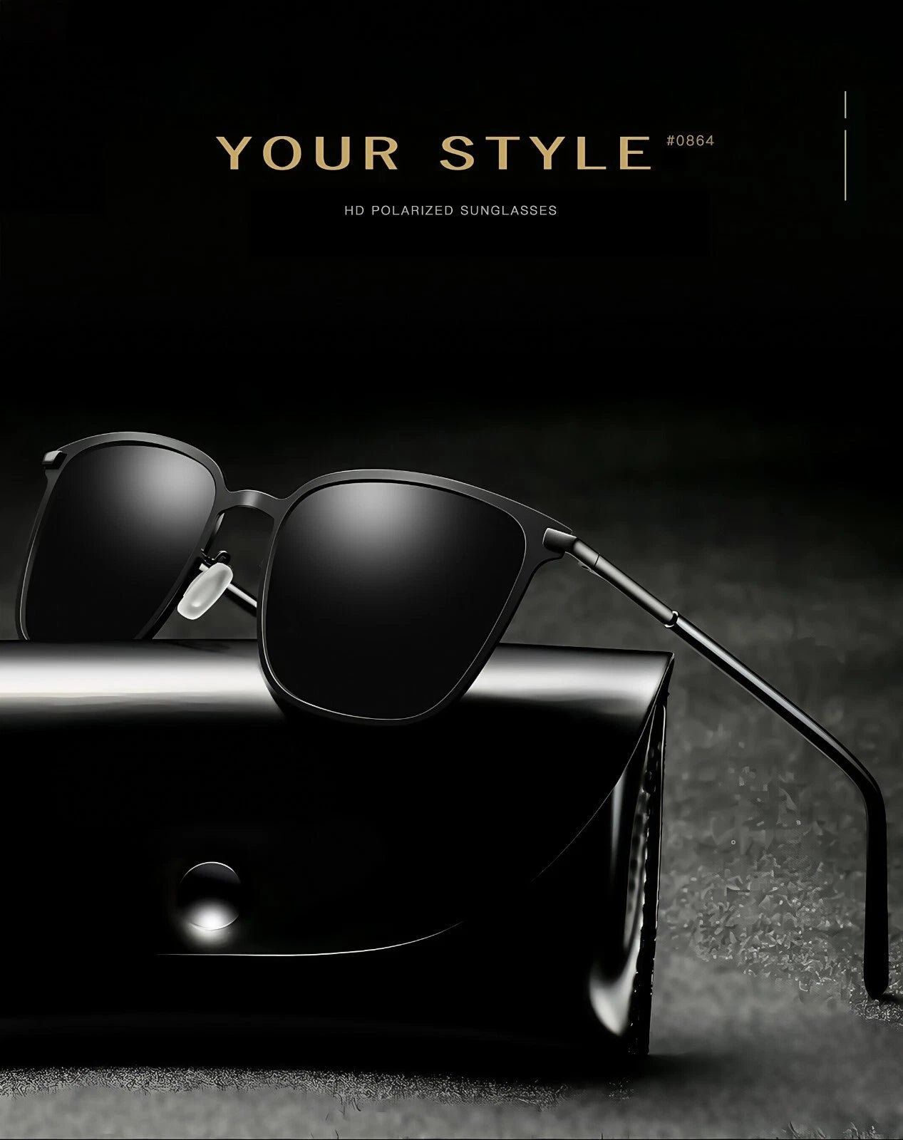 Men's Anti-Glare Square Driving Outdoor Travel Daily UV400 Polarized Sunglasses # 0864