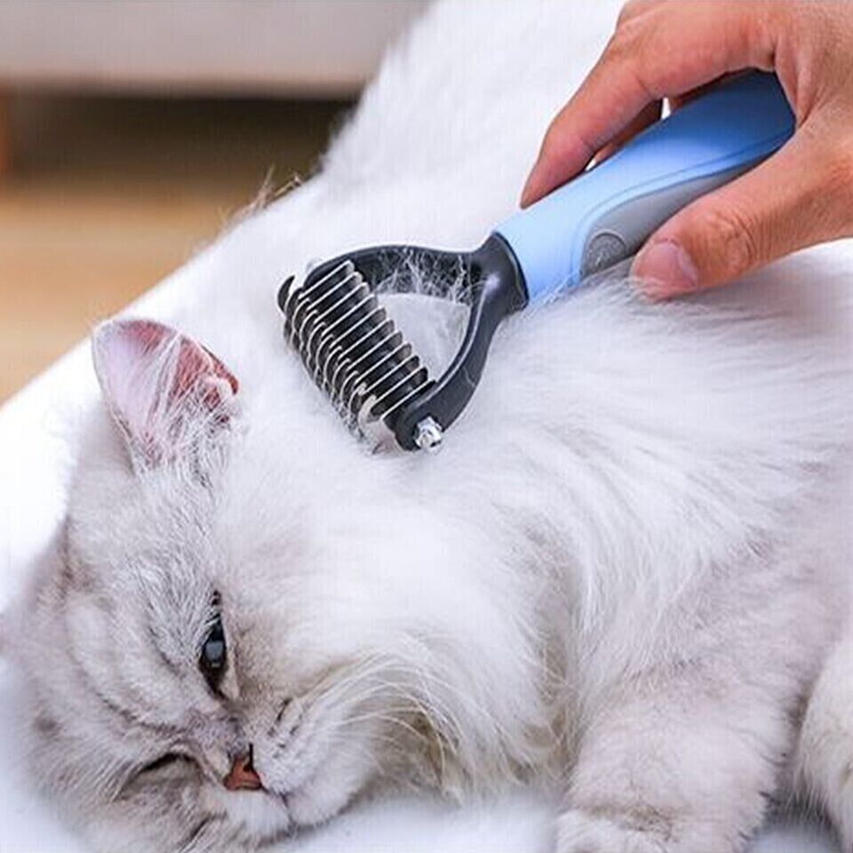 Pet Double-Sid Grooming Comb Brush Undercoat Rake Dematting Trimmer Dog Cat Tool