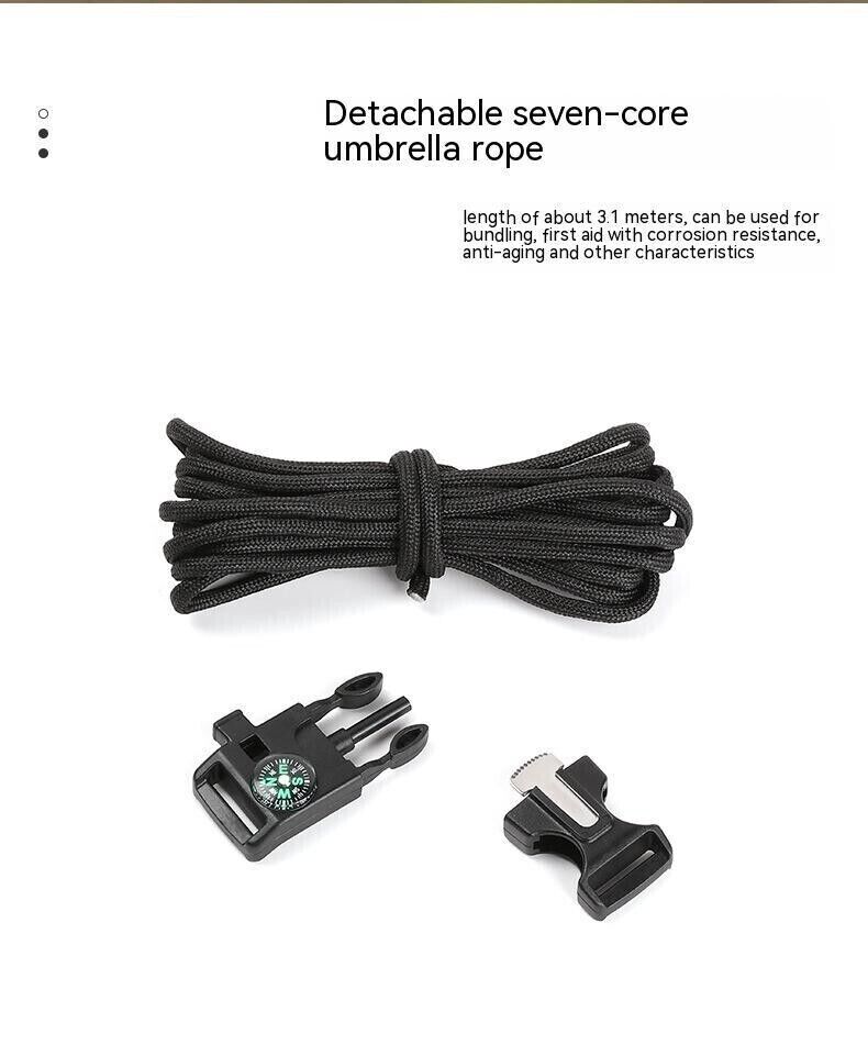 5 in 1 Multifunction Survival Bracelet Umbrella Rope Braided Whistle Flintstone