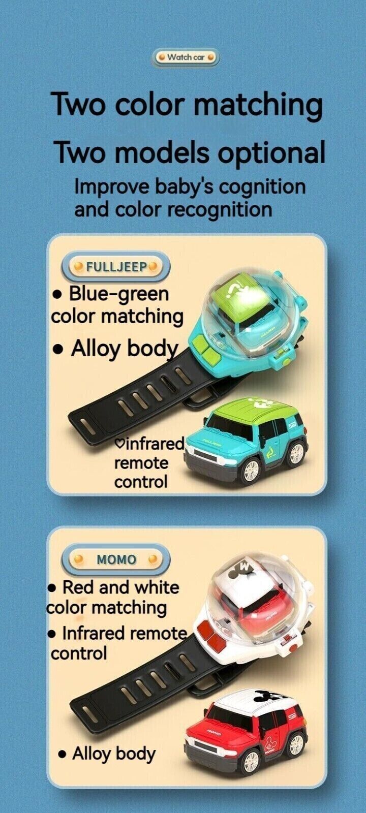 Watch RC Electric Toy Mini Remote Control Car Accompany Children Kids Gifts