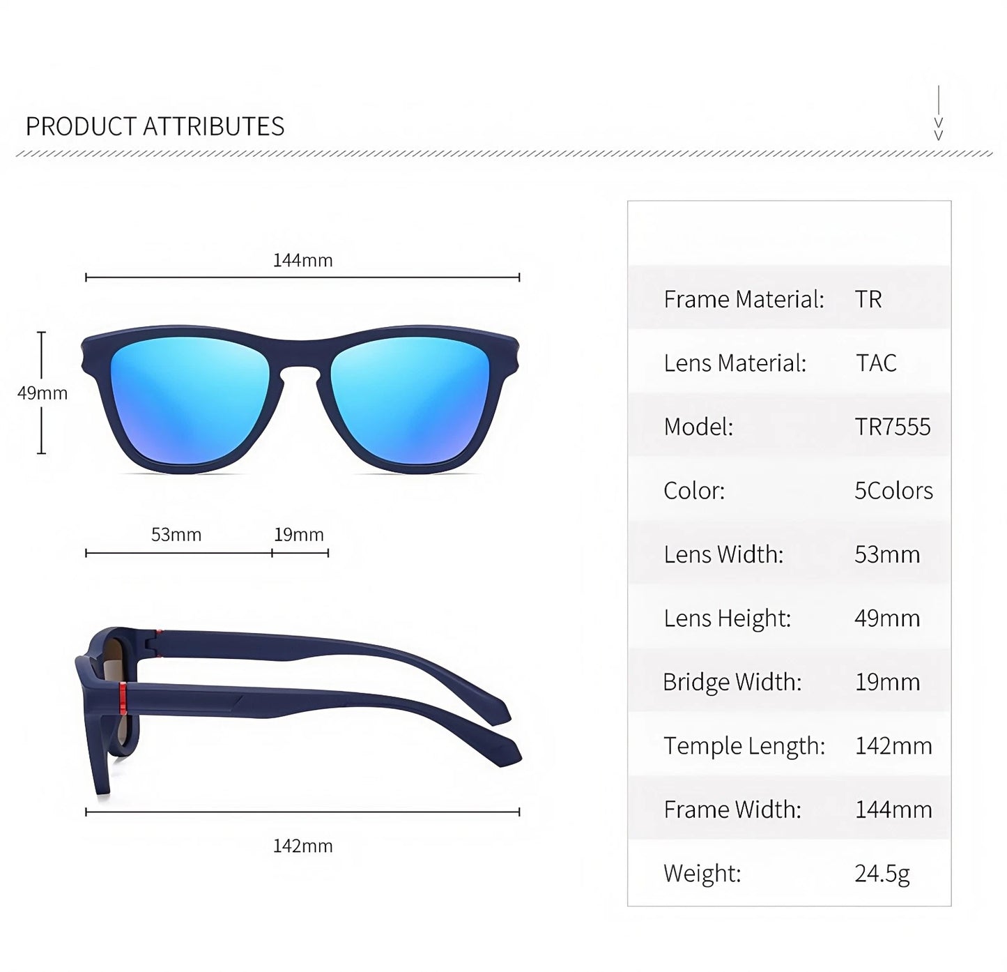 Men Stylish Polarized Sunglasses UV400 Anti-Glare Sports Driving Fishing Eyewear # TR7555