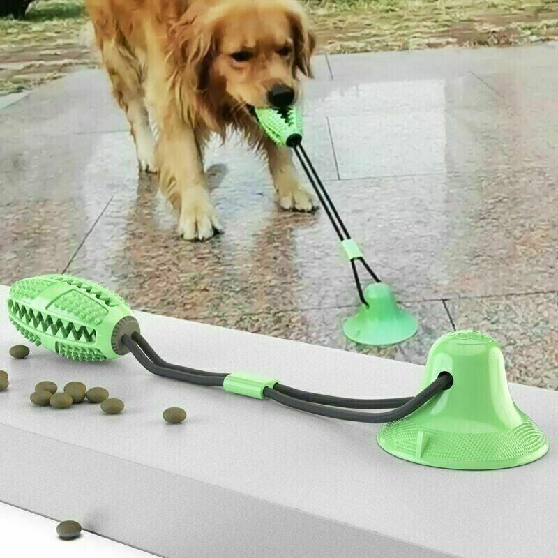 Pet Puppy Molar Bite Toy Suction Cup Tug Rope Ball Dog Tooth Cleaning Chew Toys
