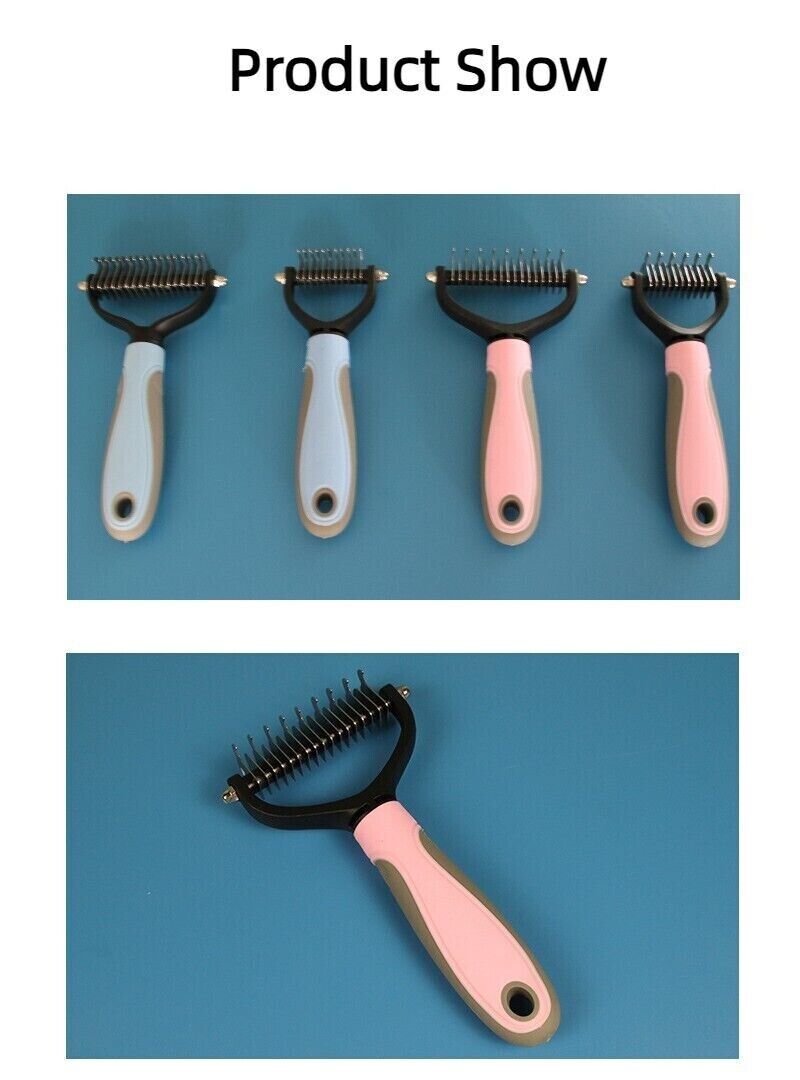 Pet Double-Sid Grooming Comb Brush Undercoat Rake Dematting Trimmer Dog Cat Tool