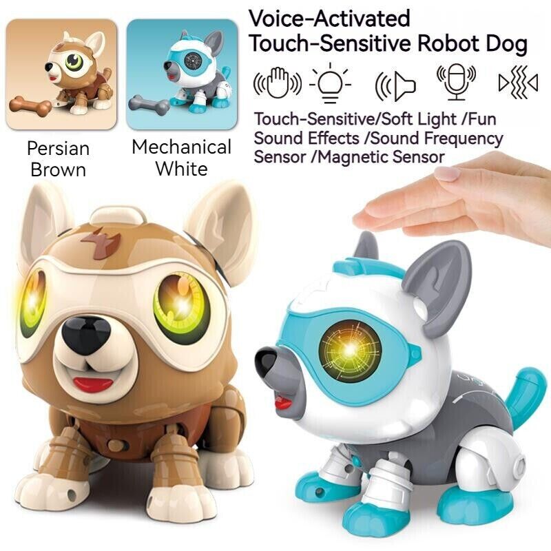 Kid Voice Activated Sound Touch Sensitive Children Accompany Robot Dogs Gift