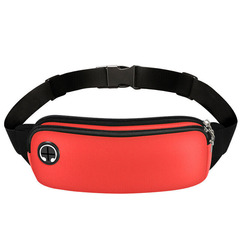 Double Tier Zip Belt Pouch Sport Wallet Waterproof Running Pack Travel Waist Bag
