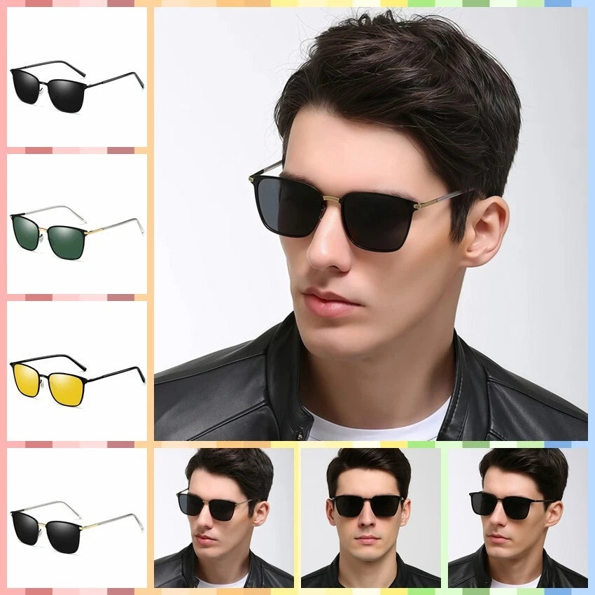 Men's Anti-Glare Square Driving Outdoor Travel Daily UV400 Polarized Sunglasses # 0864