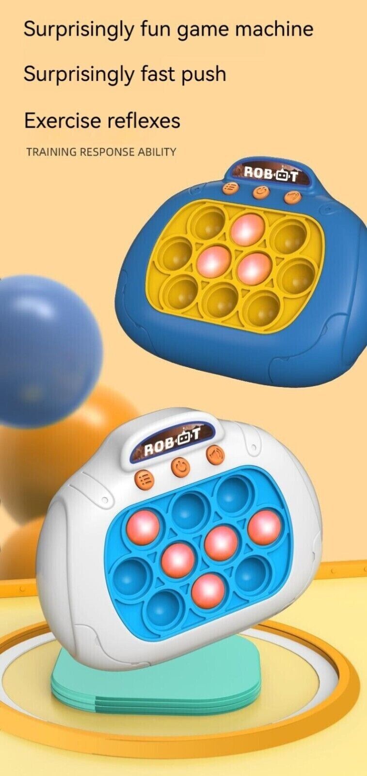Children Decompression Finger Speed Push Educational Toys Gift Sound Light Game