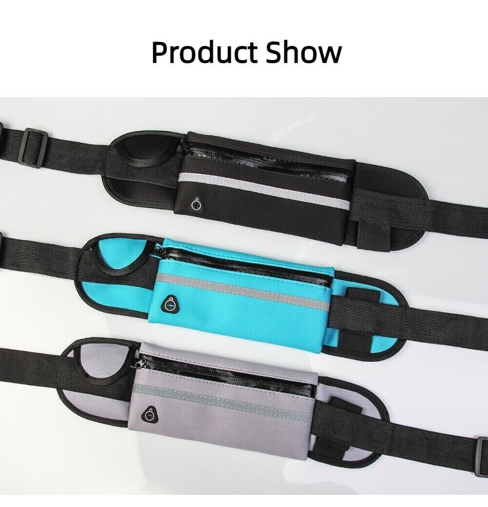 Waterproof Sports Wallet Running Pack Travel Waist Bags Money Zip Belt Pouch