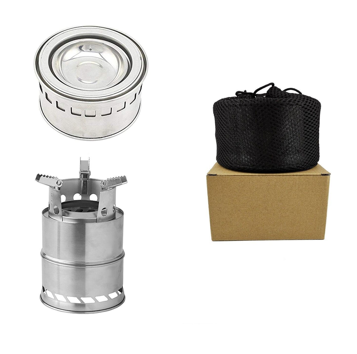 Portable Barbecue Burning Wood Stove Stainless Steel Outdoor Mini Camping Stove