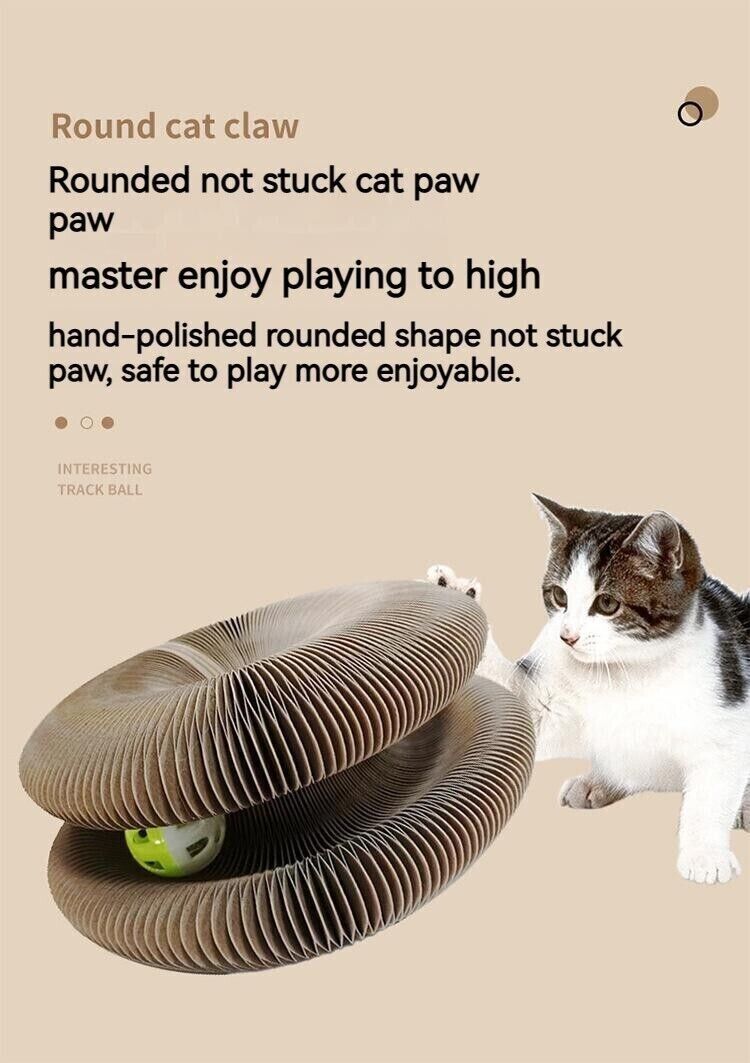 Honeycomb Paper Accordion Turntable Scratch Board Cat Toy Pet Vocal Bell Ball