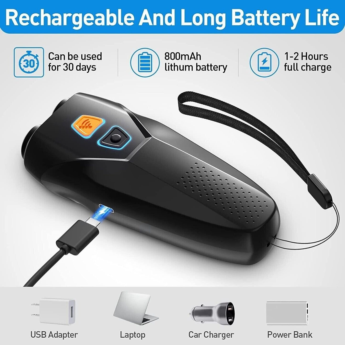 Dual Probe Ultrasonic Dog Repeller Anti-barking Device High Power Expeller