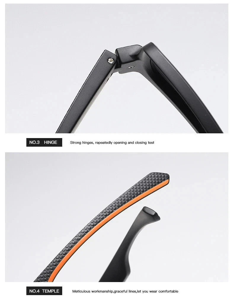 Men Square Flat Top Oversized Outdoor Sport Cycling UV400 Polarized Sunglasses # P0110