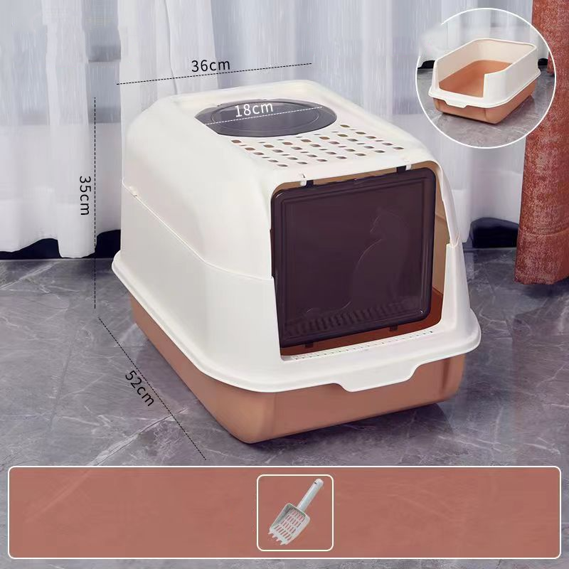 Large Space Fully Enclosed PP Resin Detachable Cat Litter Box Kitty Pet Toilet