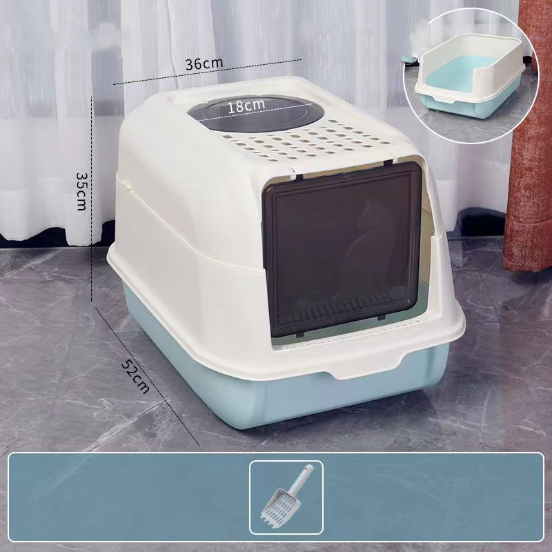 Large Space Fully Enclosed PP Resin Detachable Cat Litter Box Kitty Pet Toilet