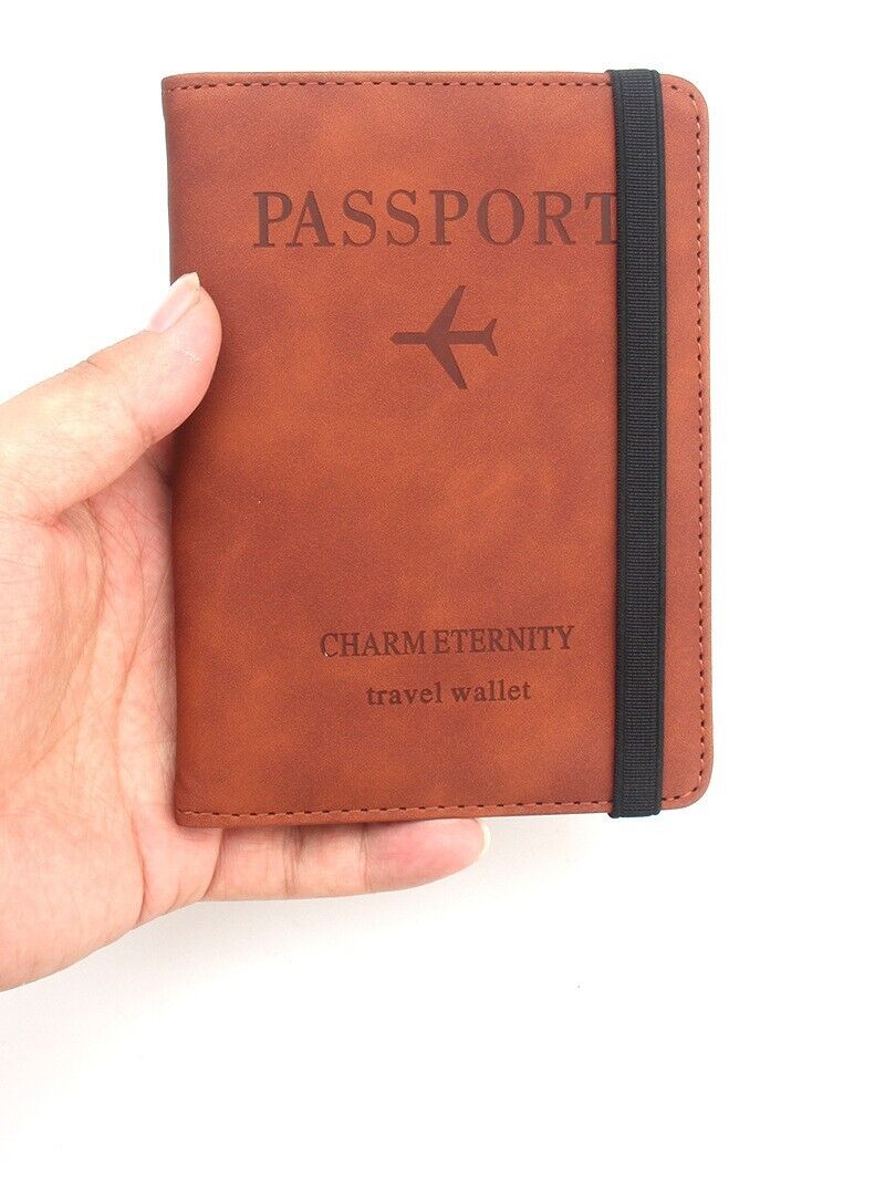 Anti-Magnetic Passport Wallet Holder RFID Blocking Slim ID Card Case Cover PU