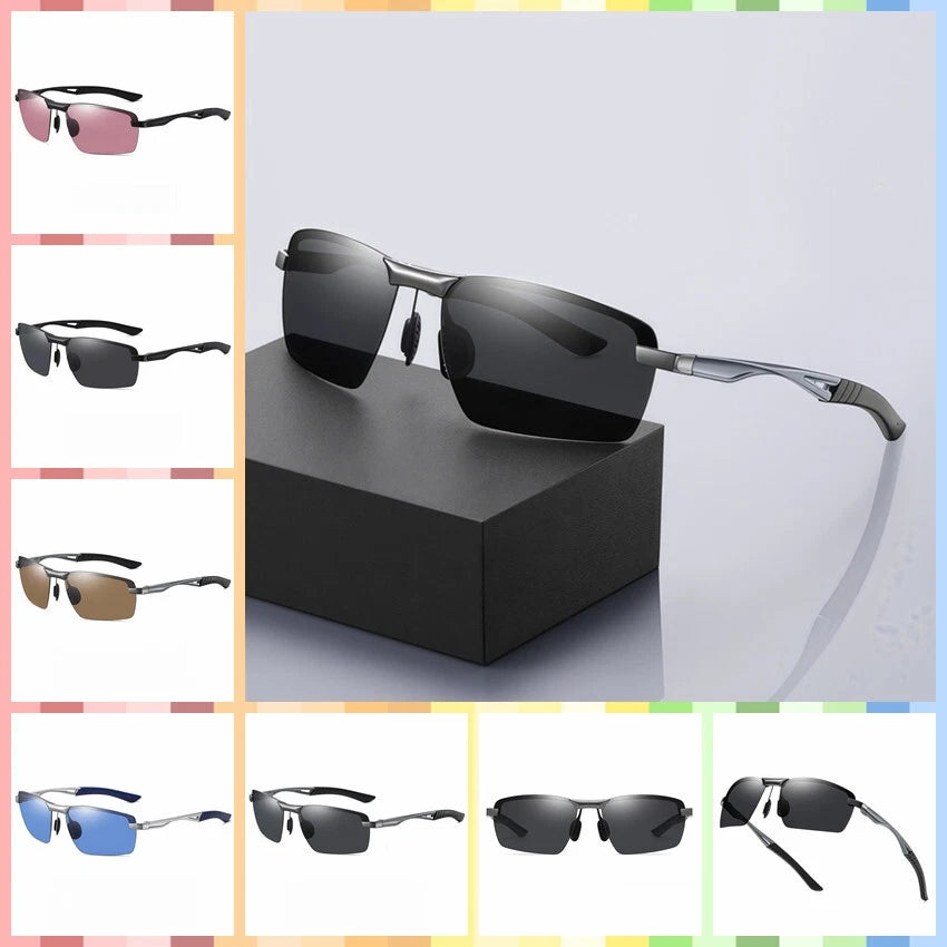 Men Sport Driving Fishing Cycling Polarized Anti Glare UV400 Rimless Sunglasses #3391