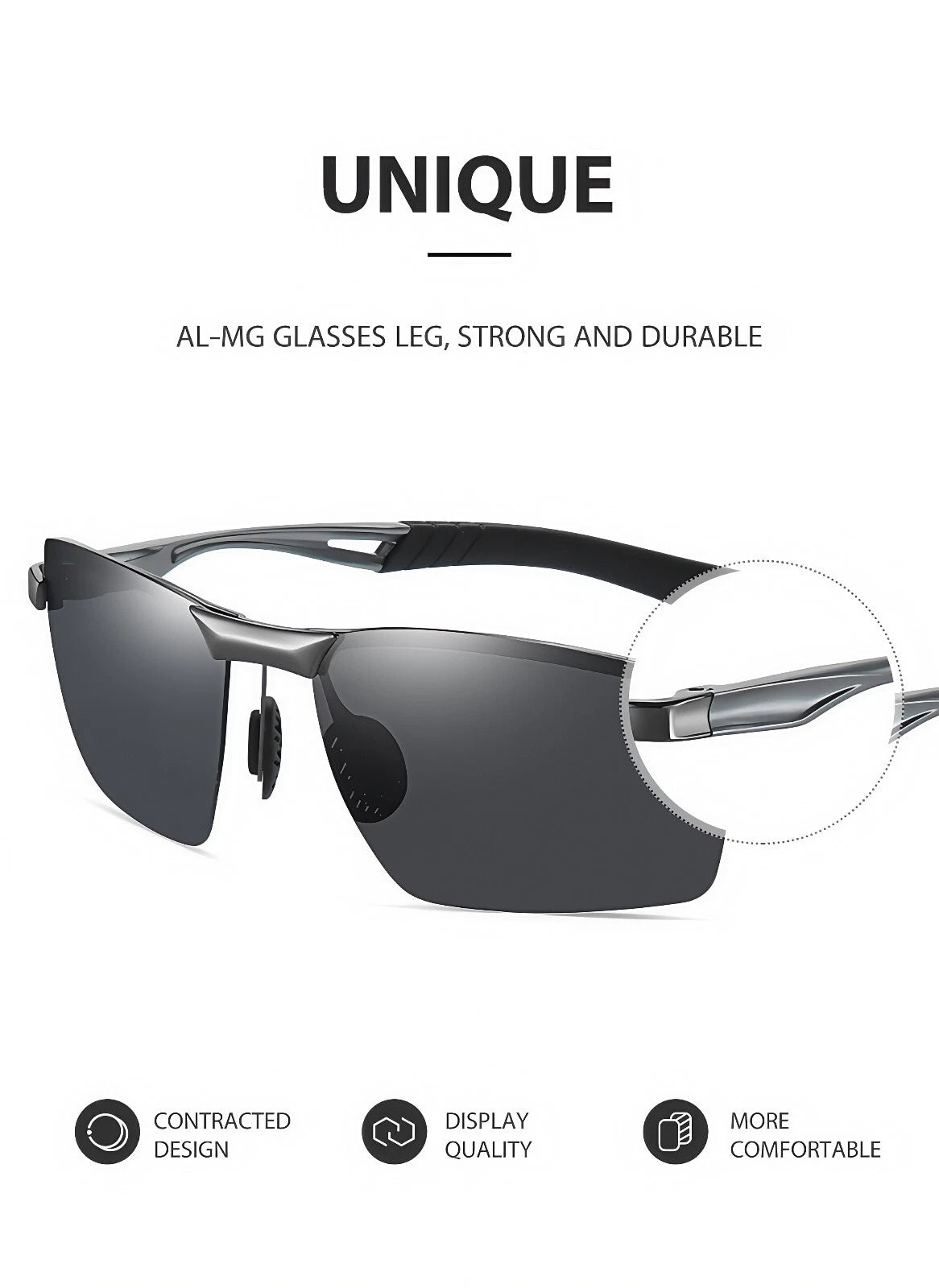 Men Sport Driving Fishing Cycling Polarized Anti Glare UV400 Rimless Sunglasses #3391