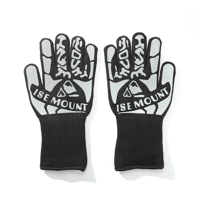 800 Degree High Temperature Resistance Silicone Outdoor BBQ Thickened Gloves