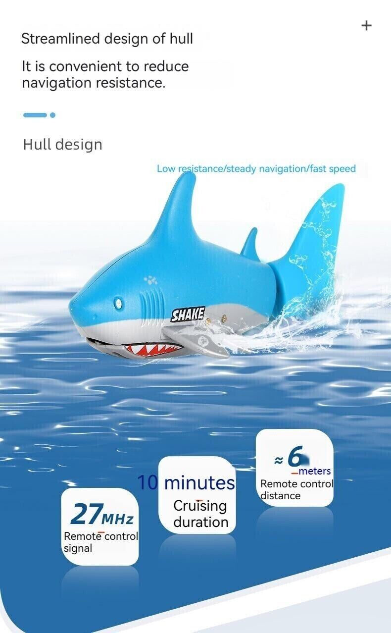 Mini Remote Control Boat Shark Dive Fish Sightsee Submarine Children Toy Gift