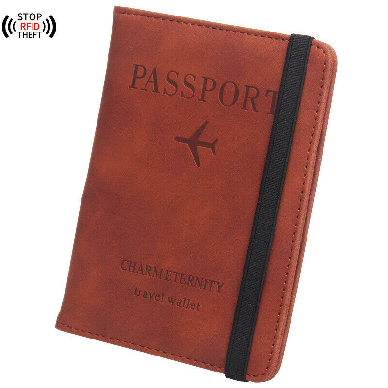 Anti-Magnetic Passport Wallet Holder RFID Blocking Slim ID Card Case Cover PU