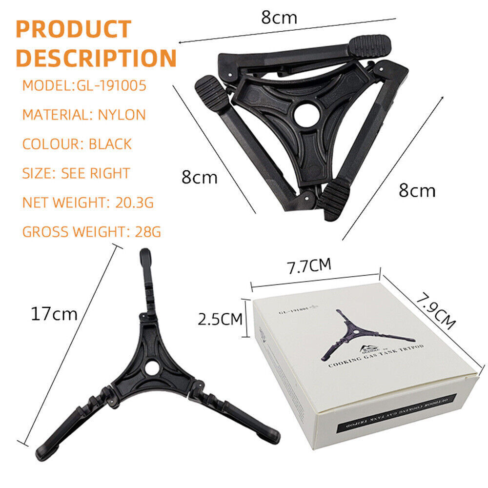 Universal Non Slip Camping Equipment Collapsible Tripod Base Gas Tank Holder